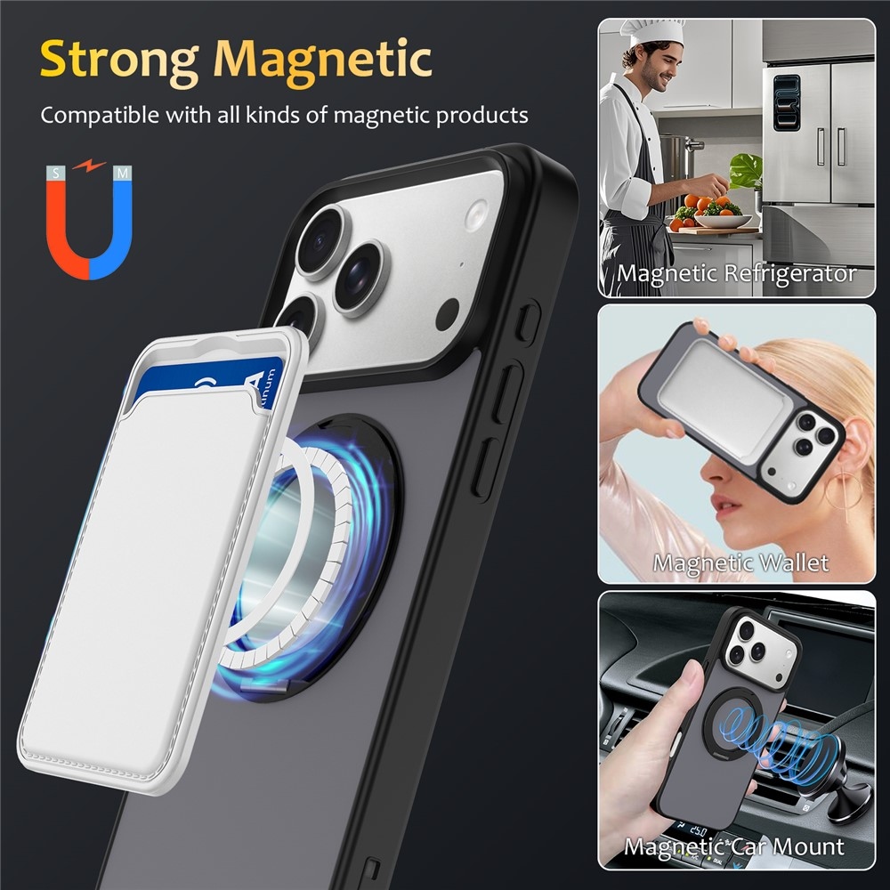 Rotaty gélový obal s pevným chrbtom a MagSafe na iPhone 18 Pro Max/17 Pro Max - čierny