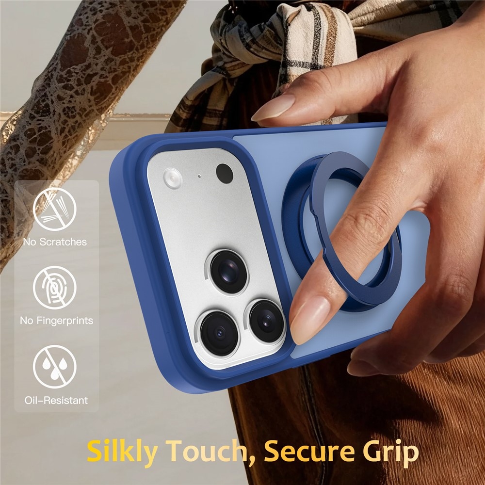 Rotaty gélový obal s pevným chrbtom a MagSafe na iPhone 18 Pro Max/17 Pro Max - modrý