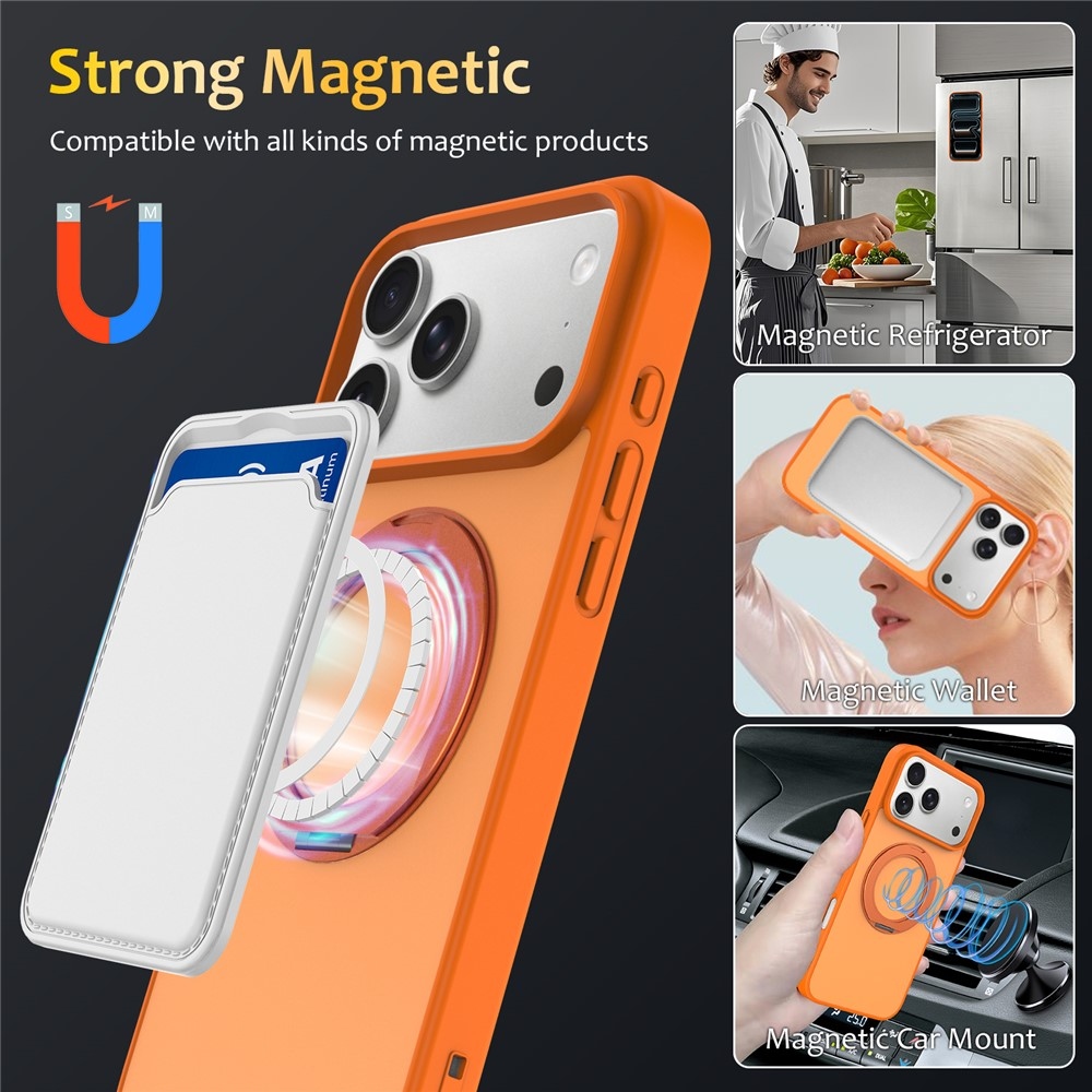 Rotaty gélový obal s pevným chrbtom a MagSafe na iPhone 18 Pro Max/17 Pro Max - oranžový