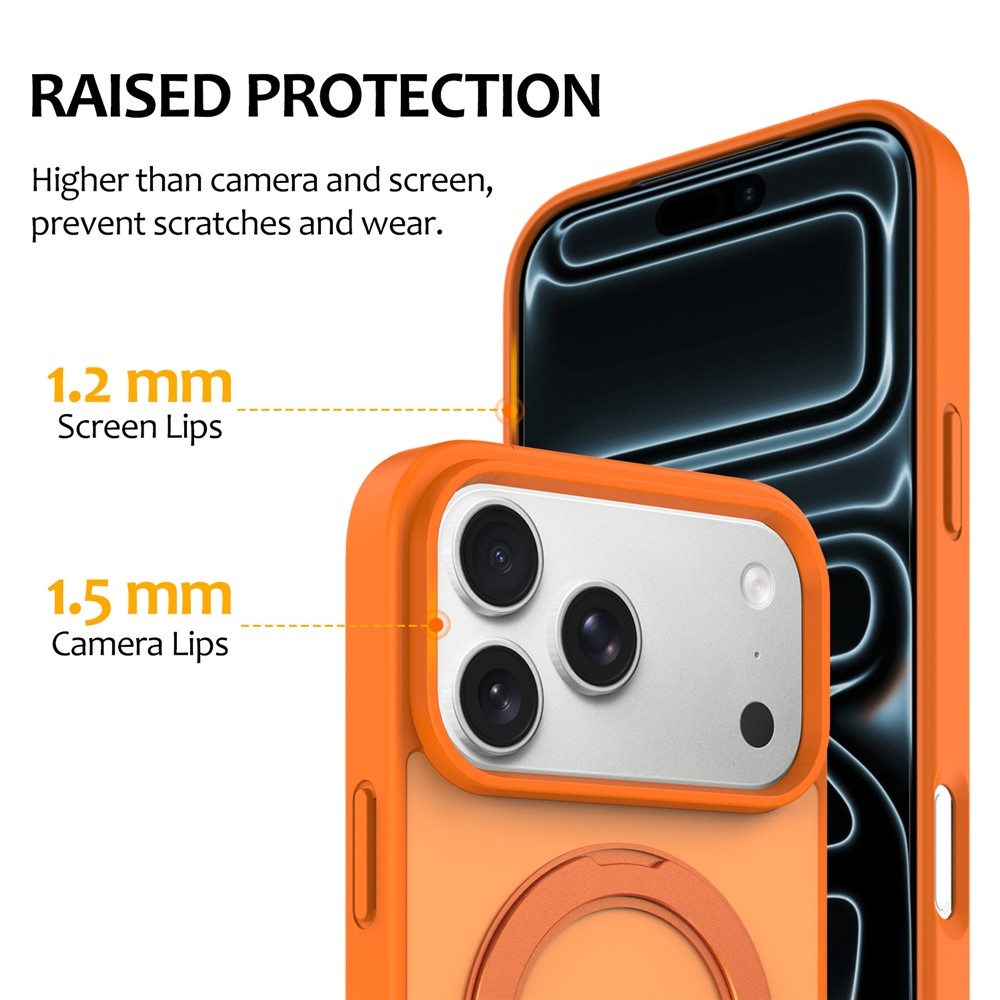 Rotaty gélový obal s pevným chrbtom a MagSafe na iPhone 18 Pro Max/17 Pro Max - oranžový