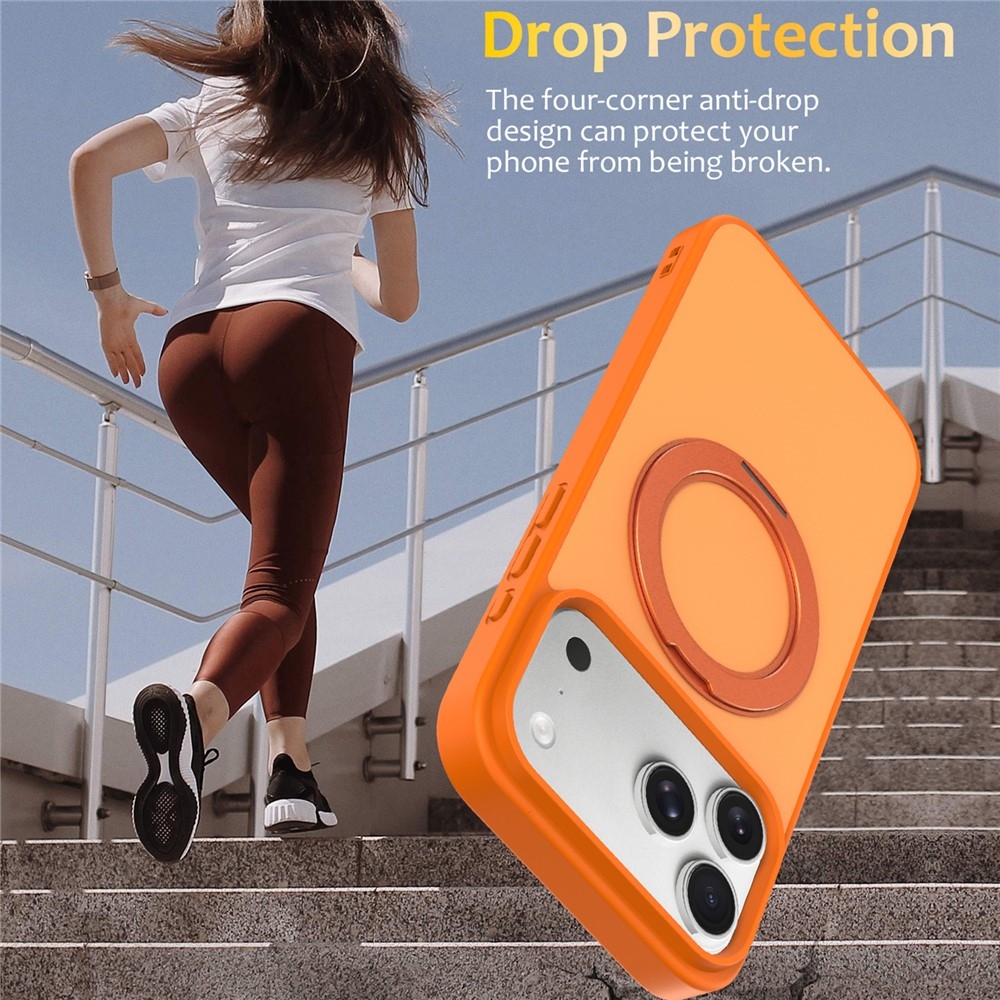 Rotaty gélový obal s pevným chrbtom a MagSafe na iPhone 18 Pro Max/17 Pro Max - oranžový