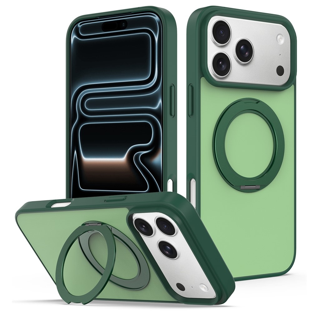Rotaty gélový obal s pevným chrbtom a MagSafe na iPhone 18 Pro Max/17 Pro Max - zelený