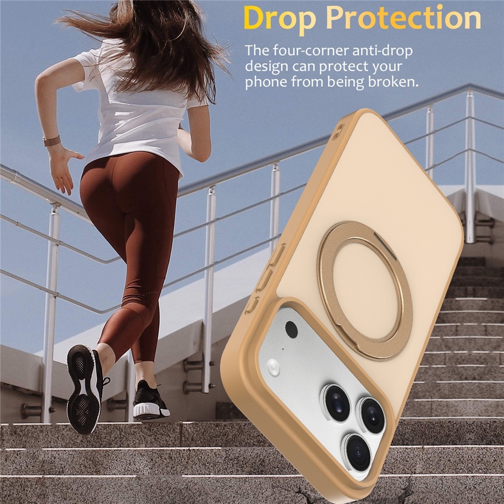 Rotaty gélový obal s pevným chrbtom a MagSafe na iPhone 18 Pro Max/17 Pro Max - zlatý