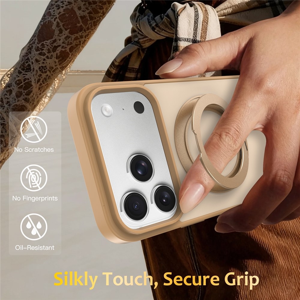 Rotaty gélový obal s pevným chrbtom a MagSafe na iPhone 18 Pro Max/17 Pro Max - zlatý