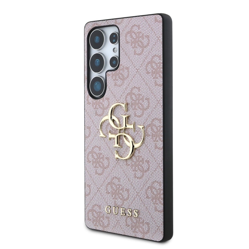 Guess PU 4G Metal Logo Zadný Kryt pre Samsung Galaxy S25 Ultra Pink