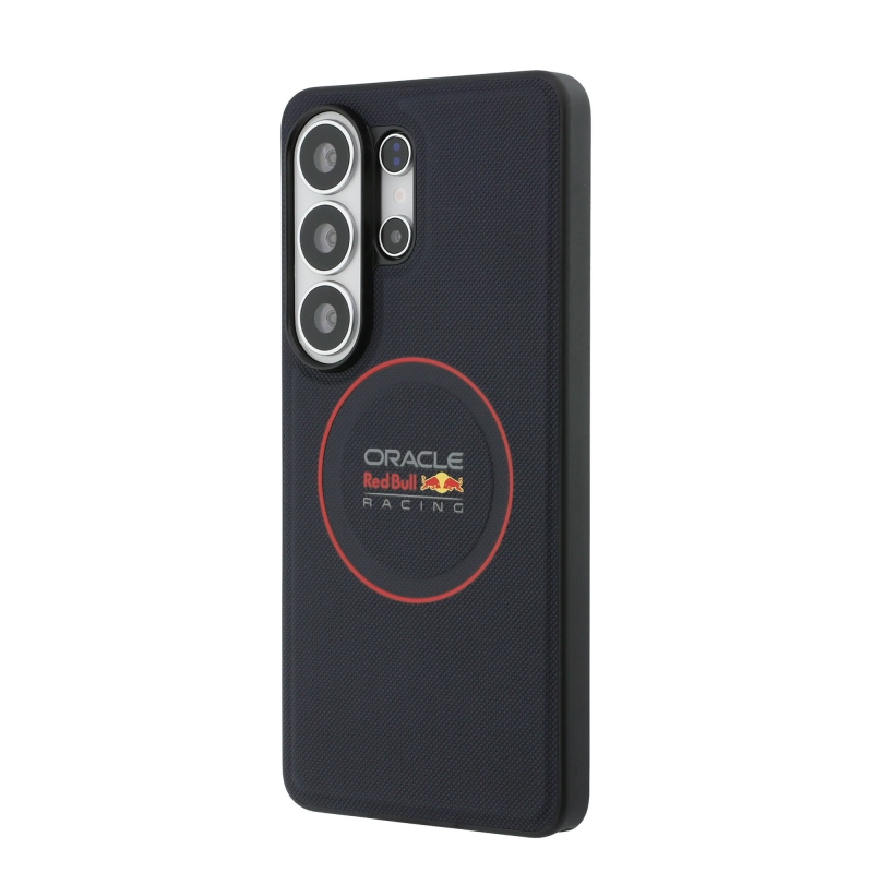 Zadný kryt Red Bull PU Leather Meshed Red Ring Magnetic pre Samsung Galaxy S26 Ultra Navy