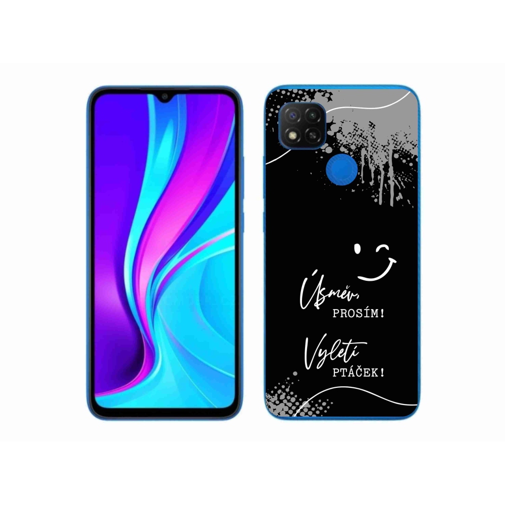 Gélový kryt mmCase na Xiaomi Redmi 9C - vtipný text 4 čierne pozadie