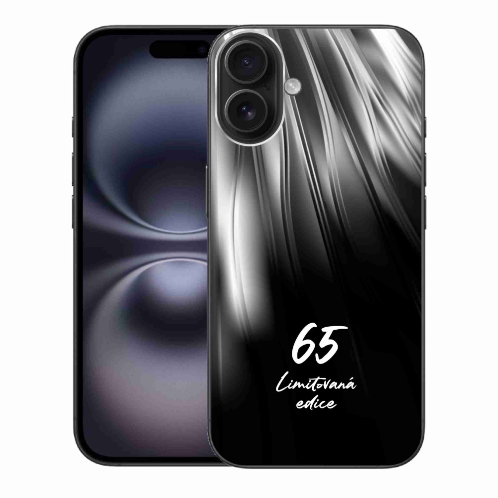 Gélový kryt mmCase na iPhone 16 Plus - 65 limitovaná edícia čierne pozadie