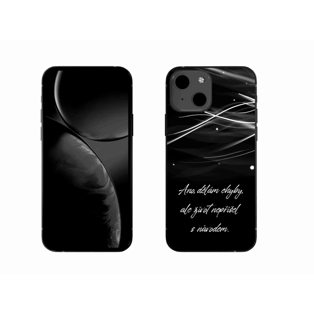 Gélový kryt mmCase na iPhone 13 6.1 - citát čierne pozadie