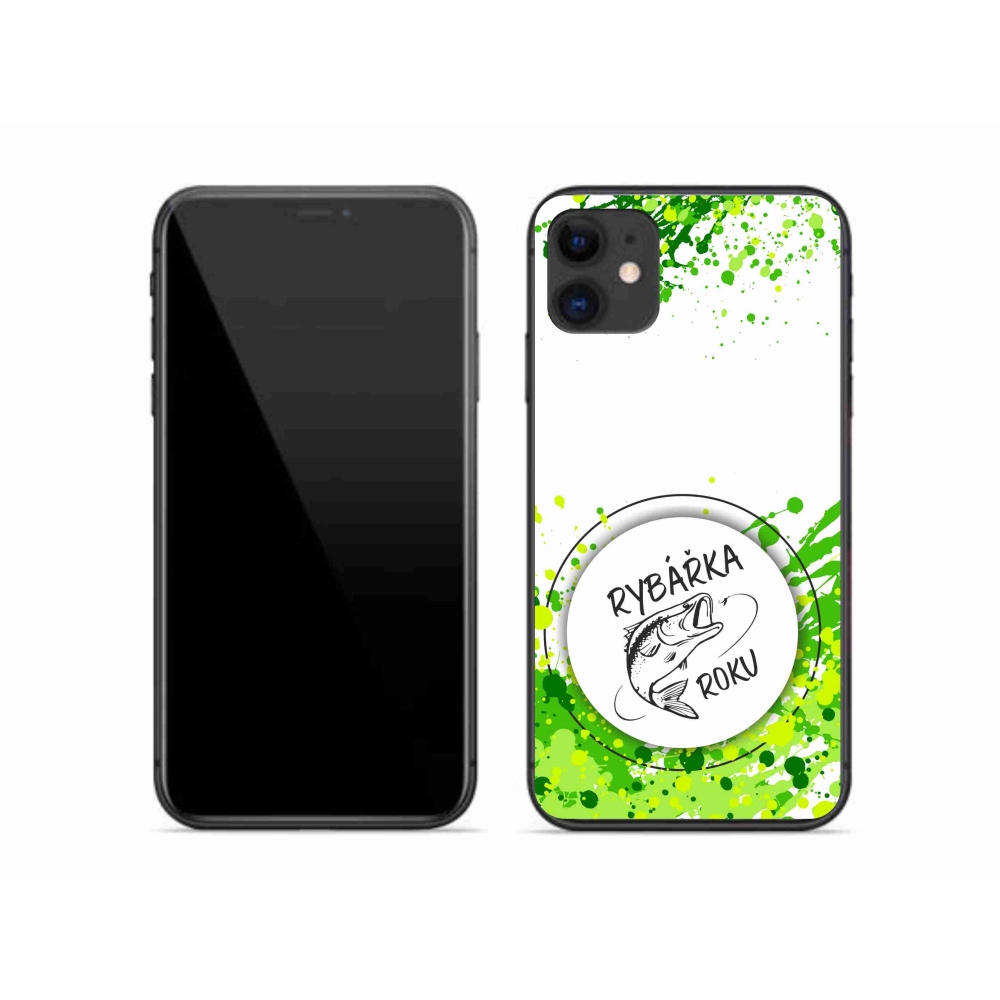 Gélový kryt mmCase na iPhone 11 - rybárka roku biele pozadie