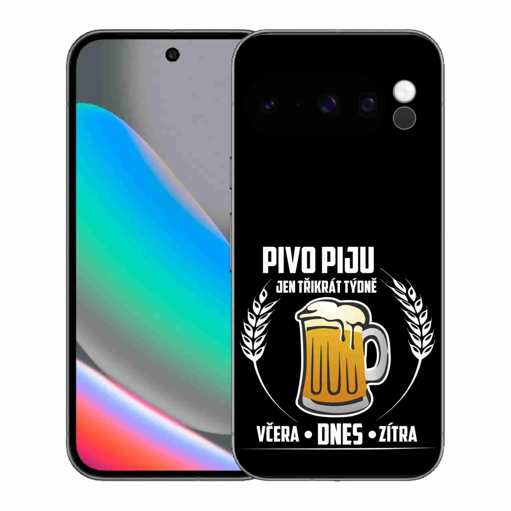 Gélový kryt mmCase na Google Pixel 10 Pro - pivný motív čierne pozadie