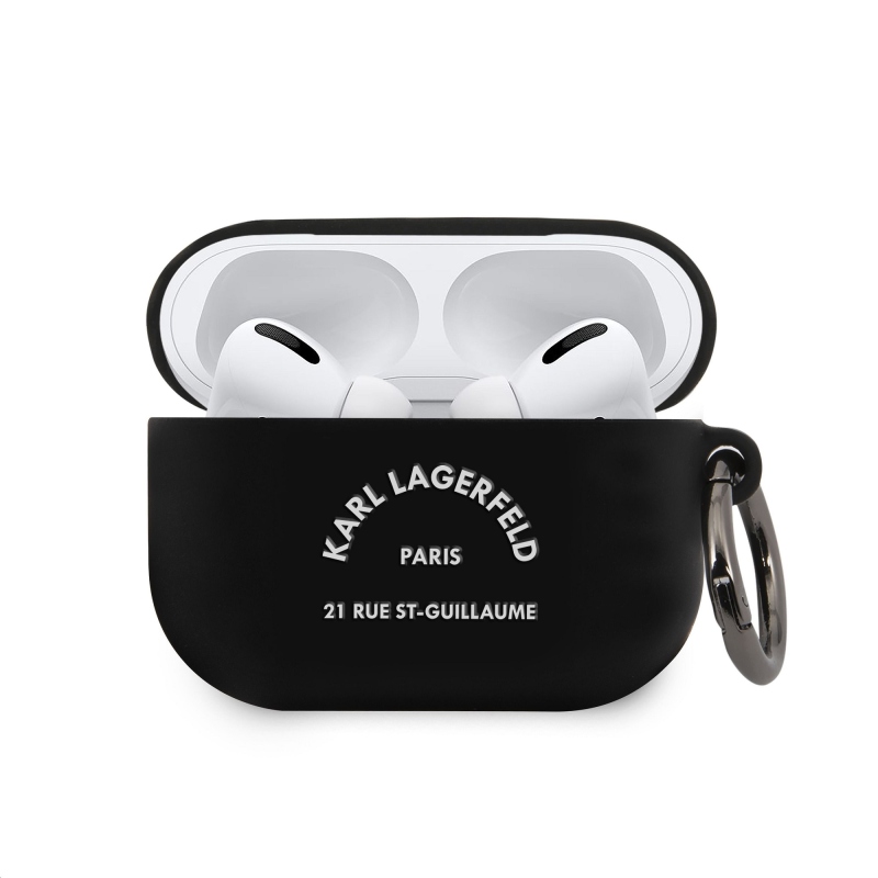 Karl Lagerfeld Rue St Guillaume Silikónové Puzdro pre Airpods Pro Black