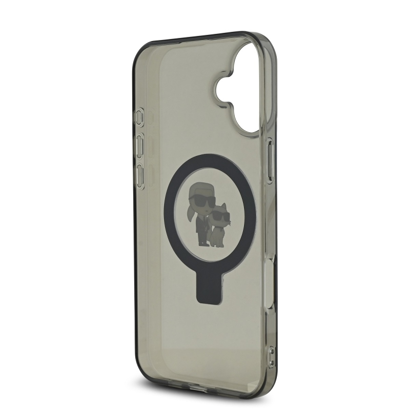 Karl Lagerfeld Ringstand Karl and Choupette MagSafe zadný kryt pre iPhone 16 Black