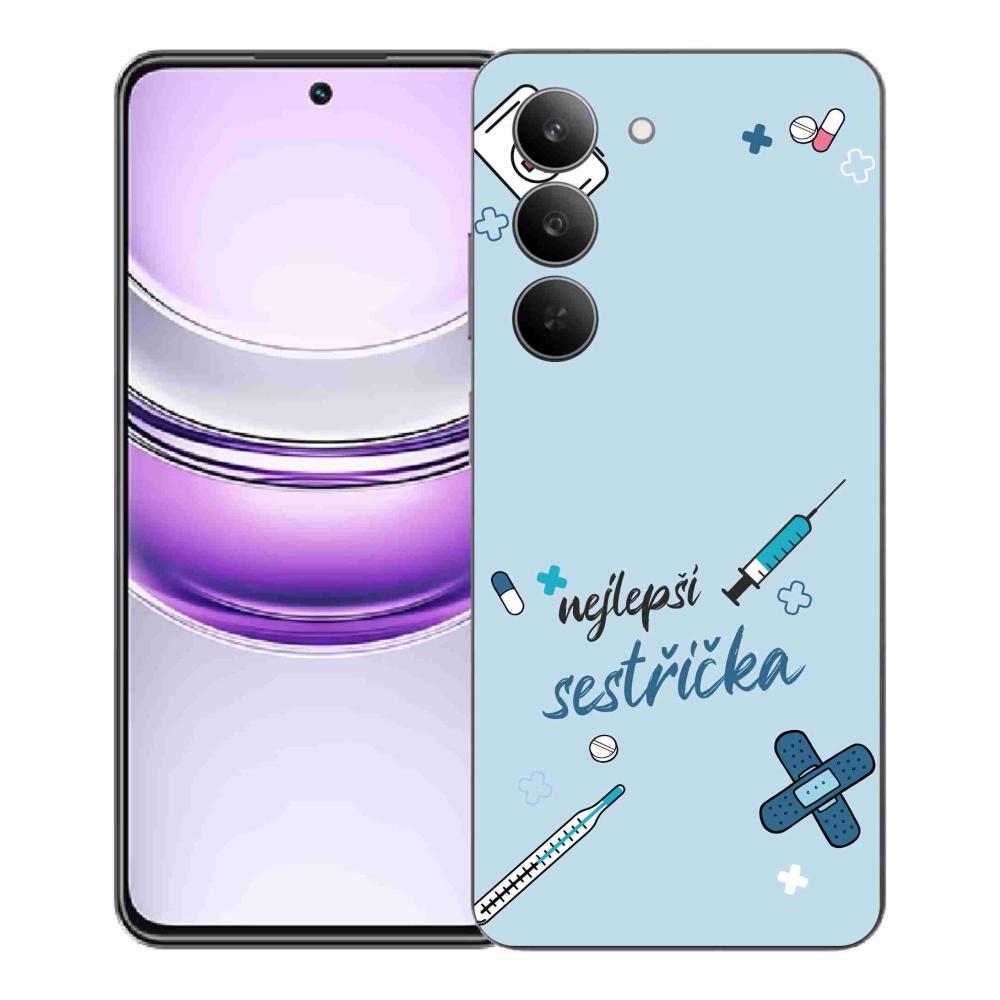 Gélový kryt mmCase na Realme 14x 5G - najlepšia sestrička modré pozadie