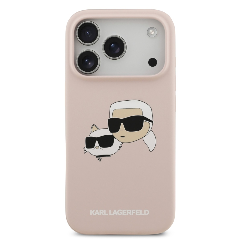 Karl Lagerfeld Liquid Silicone Double Heads MagSafe zadný kryt pre iPhone 17 Pro Pink
