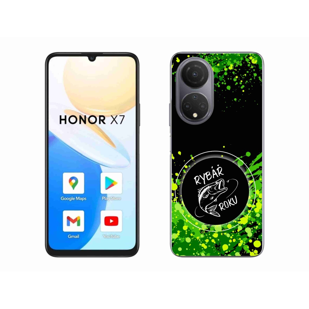 Gélový kryt mmCase na Honor X7 - rybár roku čierne pozadie