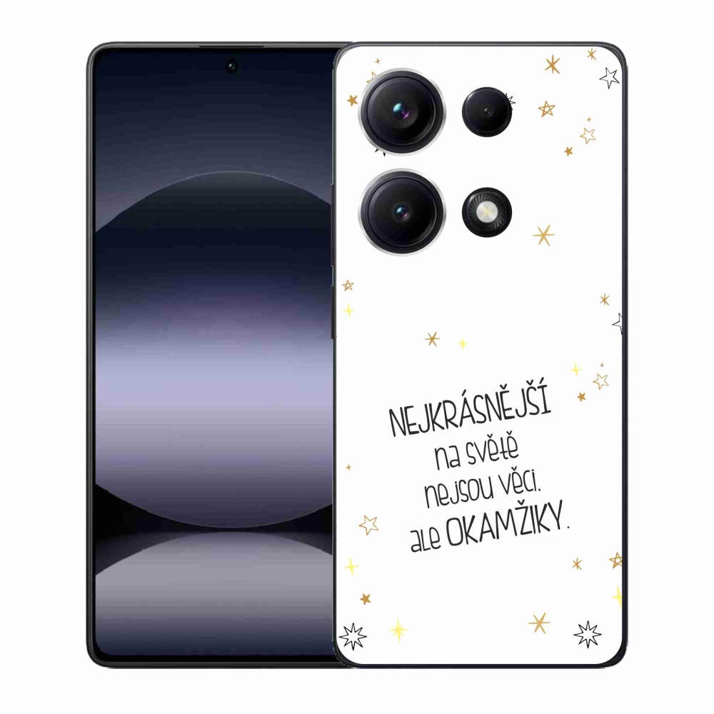 Gélový kryt mmCase na Xiaomi Redmi Note 14S - citát 4 biele pozadie