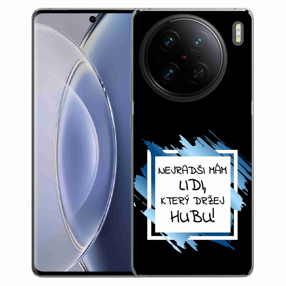 Gélový kryt mmCase na Vivo X90 Pro - vtipný text 7 bieločierne pozadie
