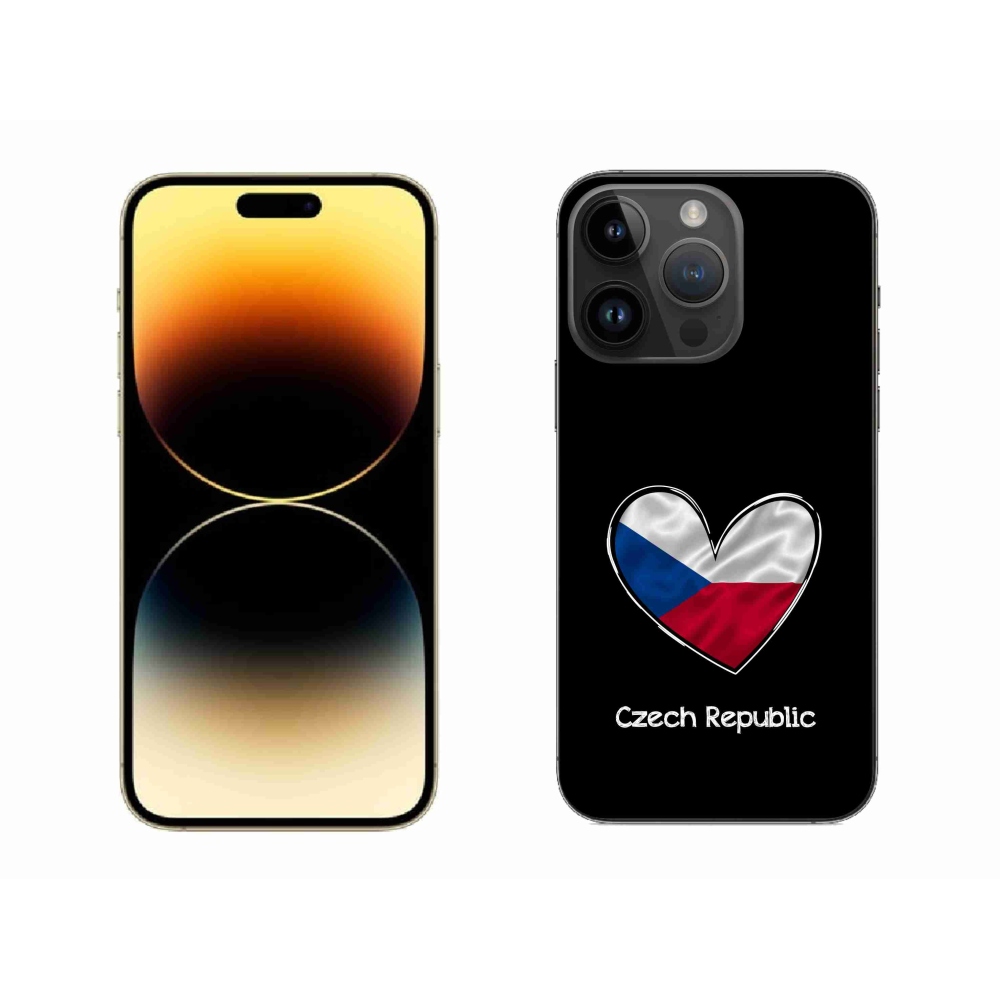 Gélový kryt mmCase na iPhone 14 Pro Max 6.7 - vlajka srdca čierne pozadie