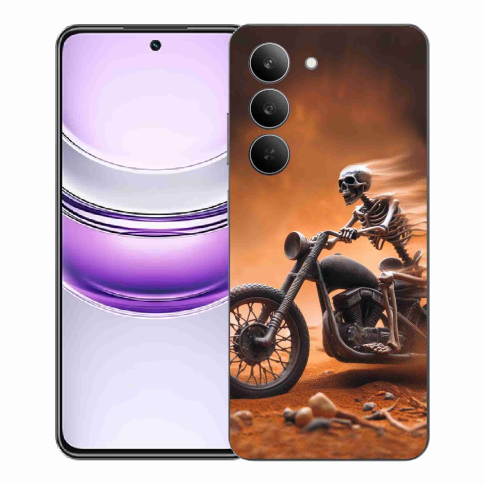 Gélový kryt mmCase na Realme 14x 5G - kostra na motorke