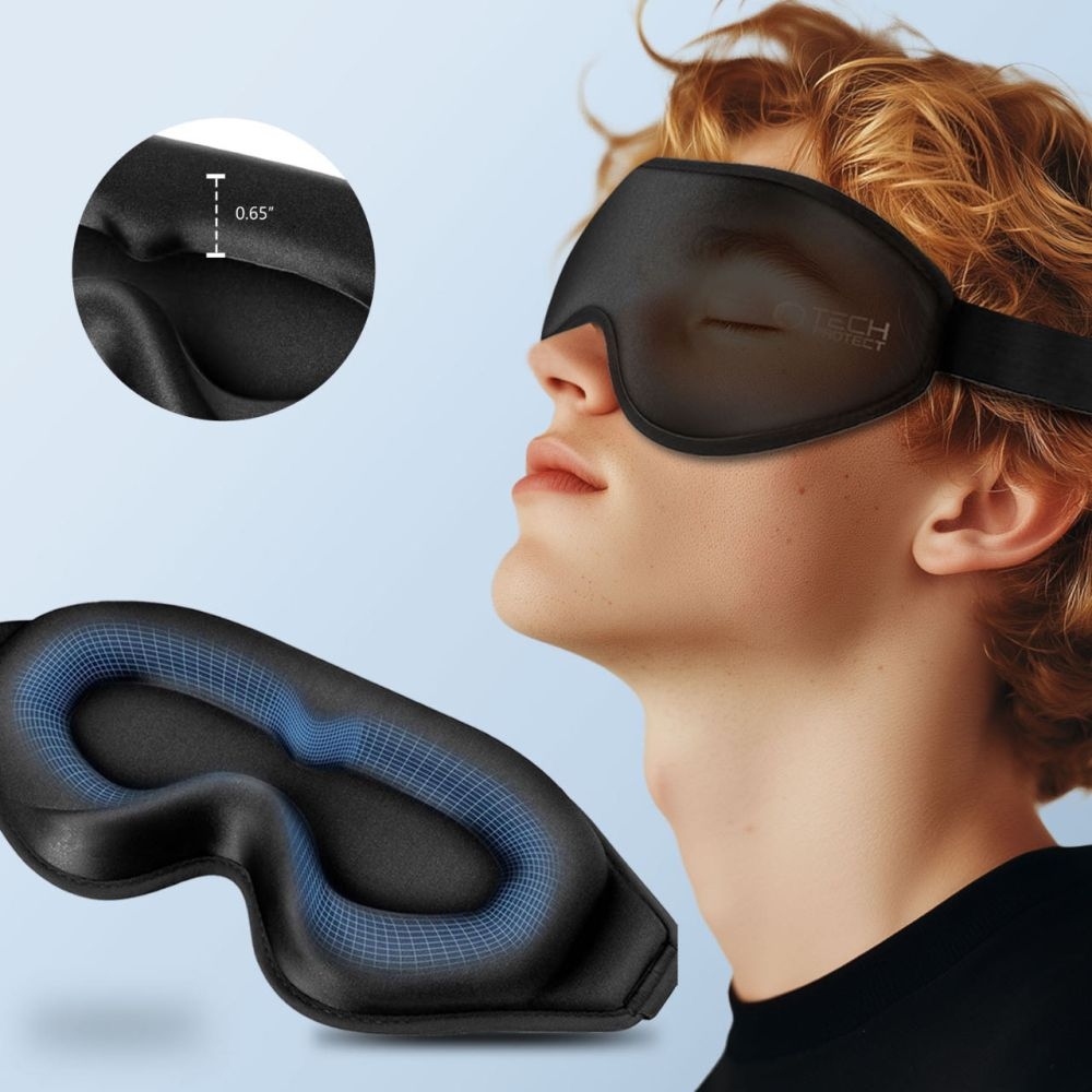 Tech-Protect EyeShade 3D maska ​​na spanie - čierna