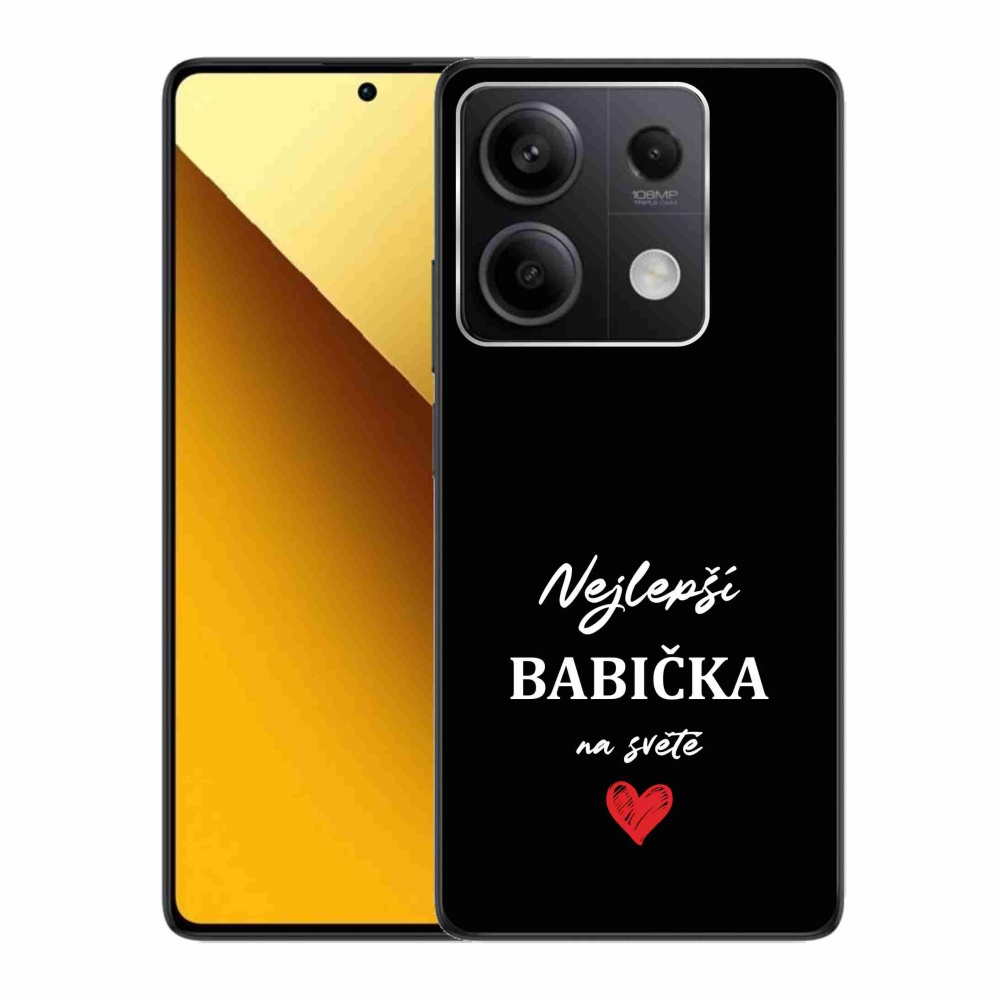 Gélový kryt mmCase na Xiaomi Redmi Note 13 5G - najlepšia babička 1 čierne pozadie