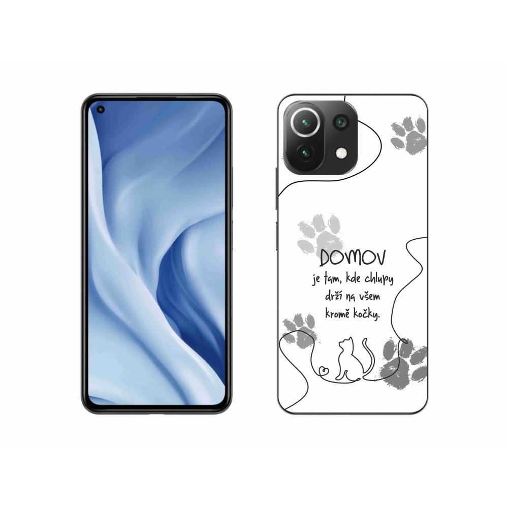 Gélový kryt mmCase na Xiaomi Mi 11 Lite 4G/5G - mačacie motív biele pozadie