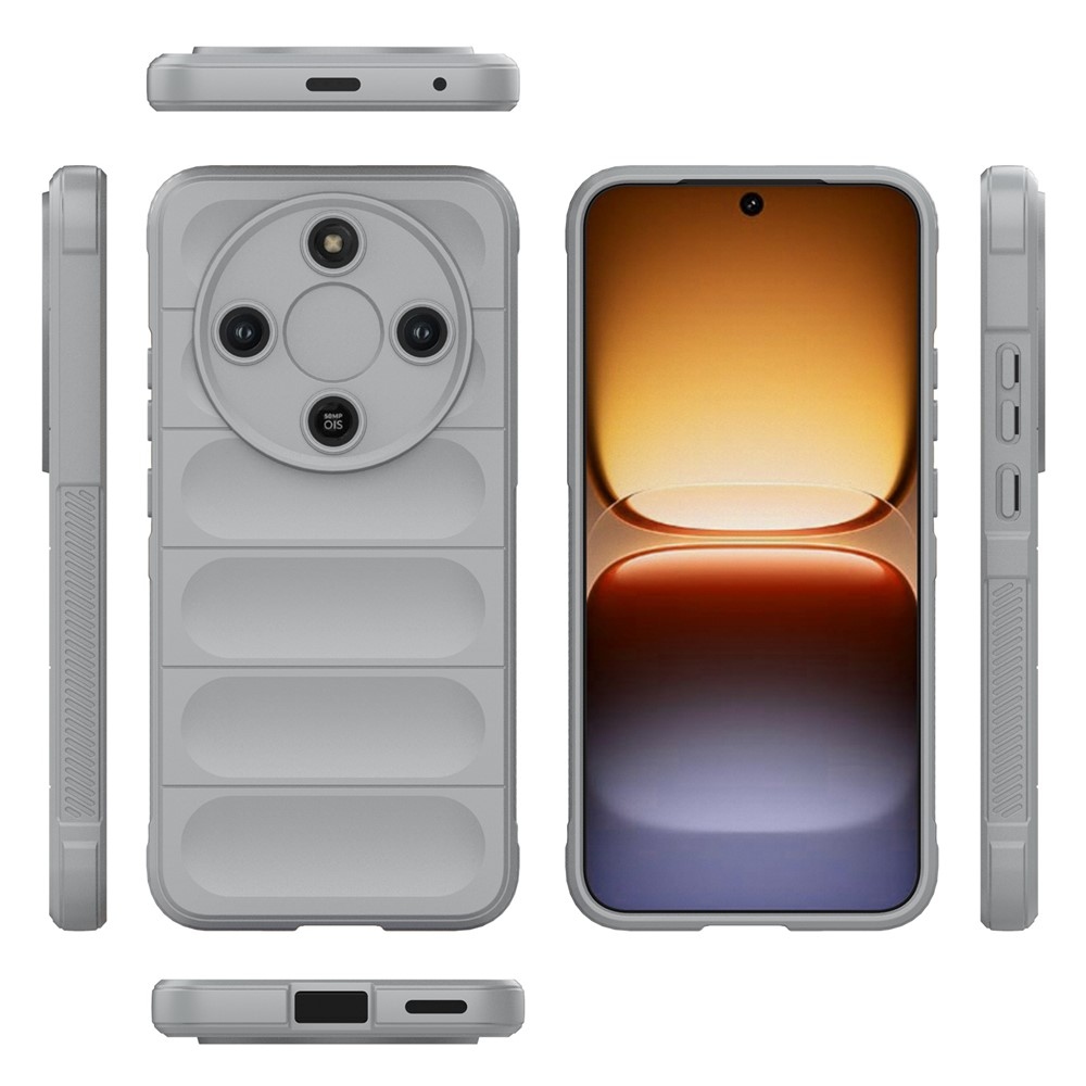 Rugg odolný gélový obal na Honor Magic 8 Lite 5G - svetlošedý