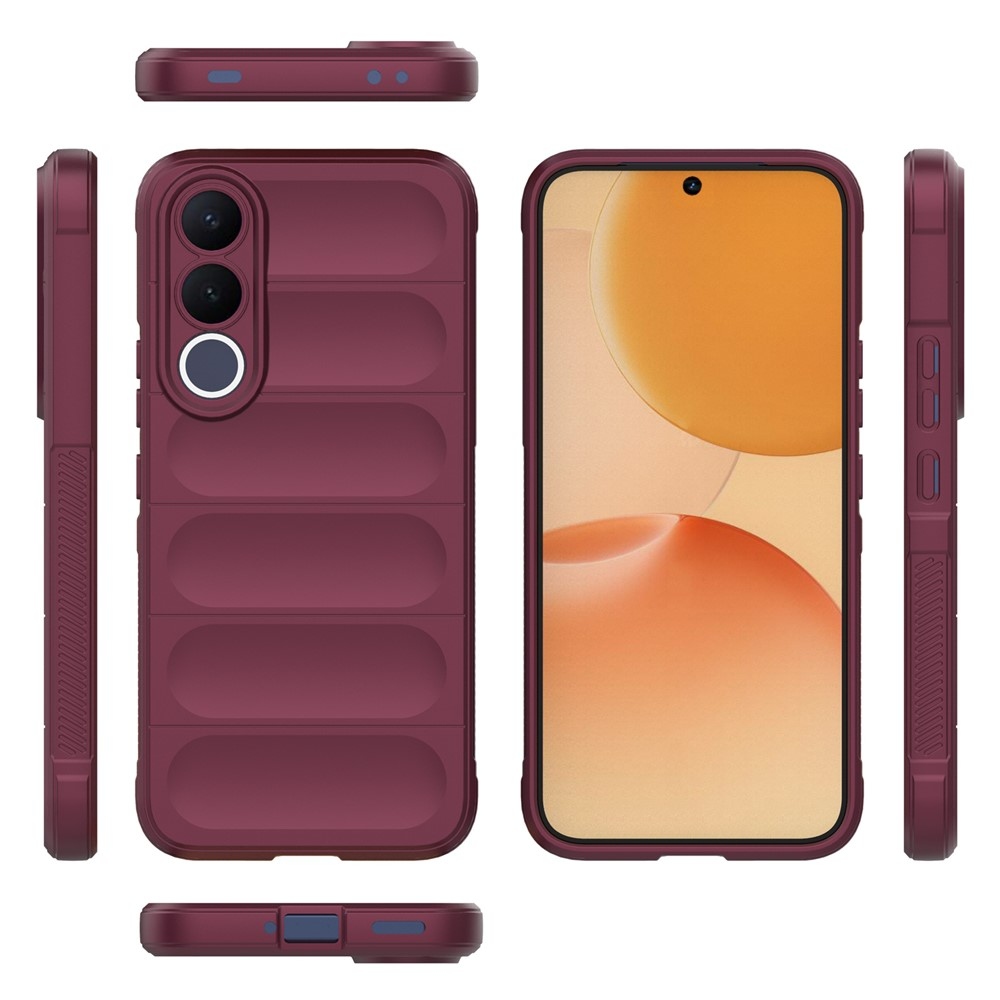 Rugg odolný gélový obal na Vivo V70 FE 5G - vínový