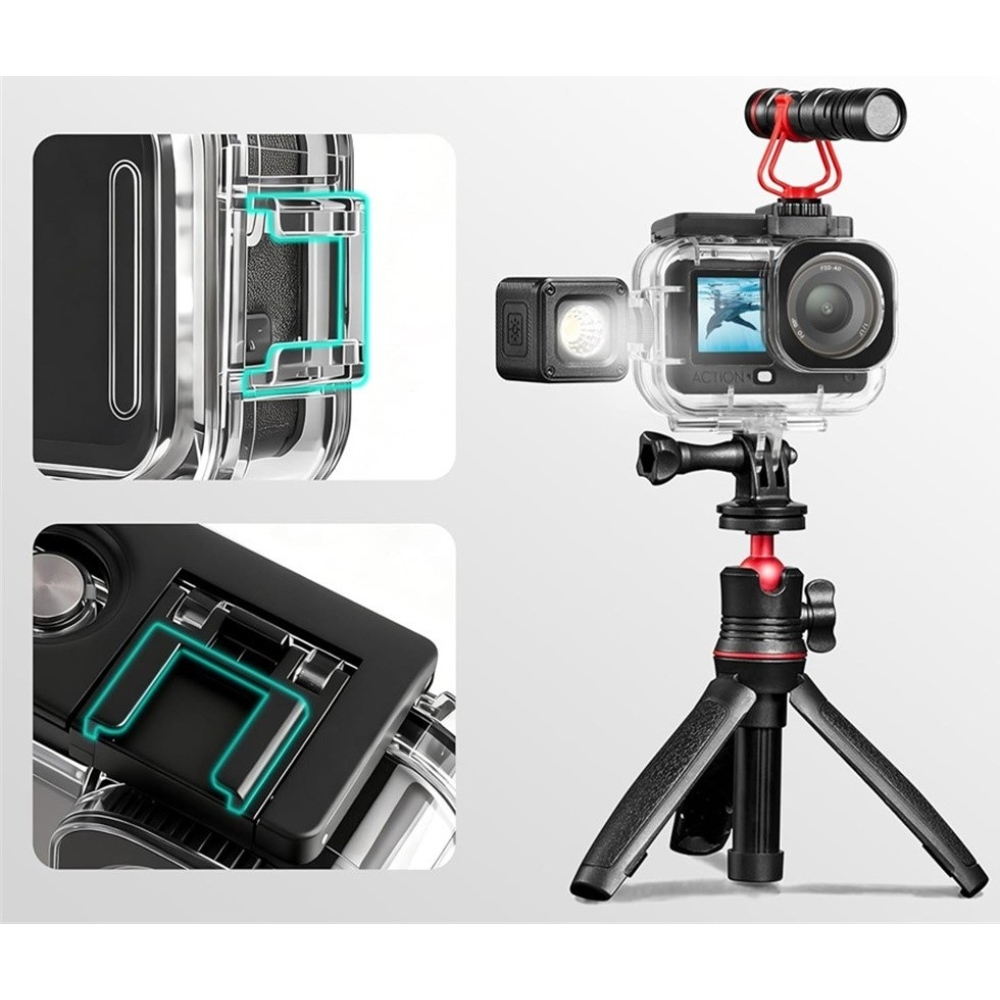 Vodotesné puzdro pre DJI Osmo Action 6 s dvojitým držiakom Cold Shoe