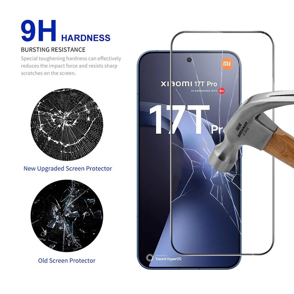 RURI celoplošné tvrdené sklo na mobil Xiaomi 17T Pro