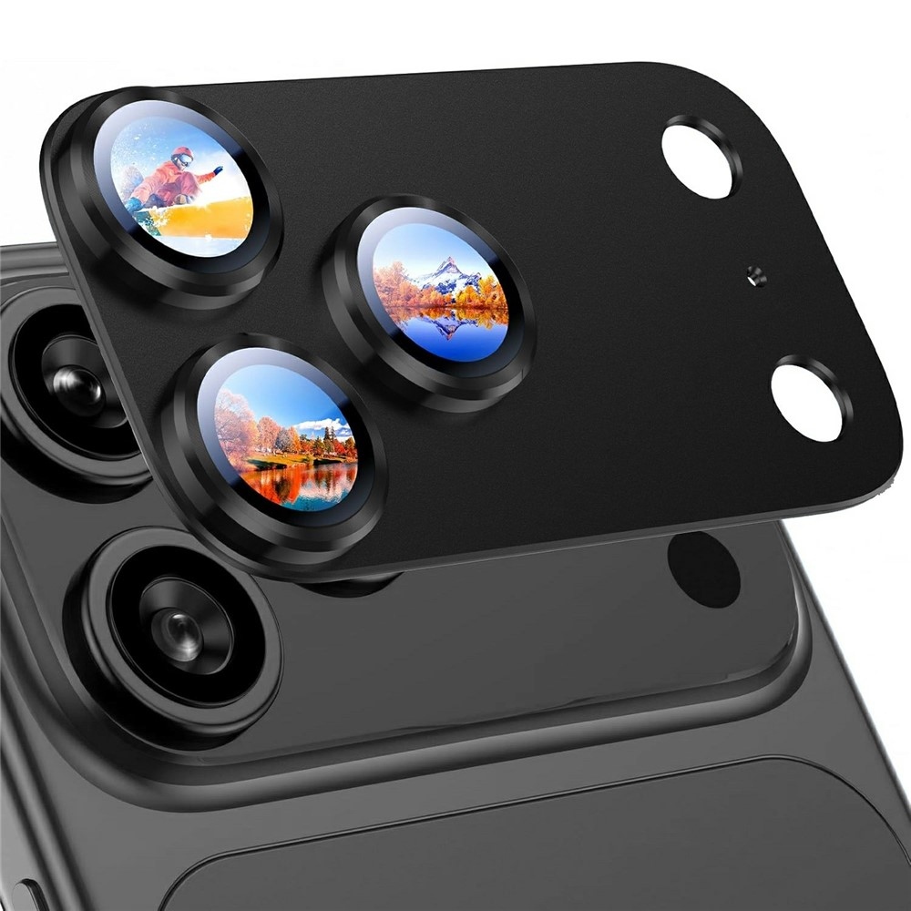 RURI sklo šošovky fotoaparátu na mobil iPhone 18 Pro Max - čierne