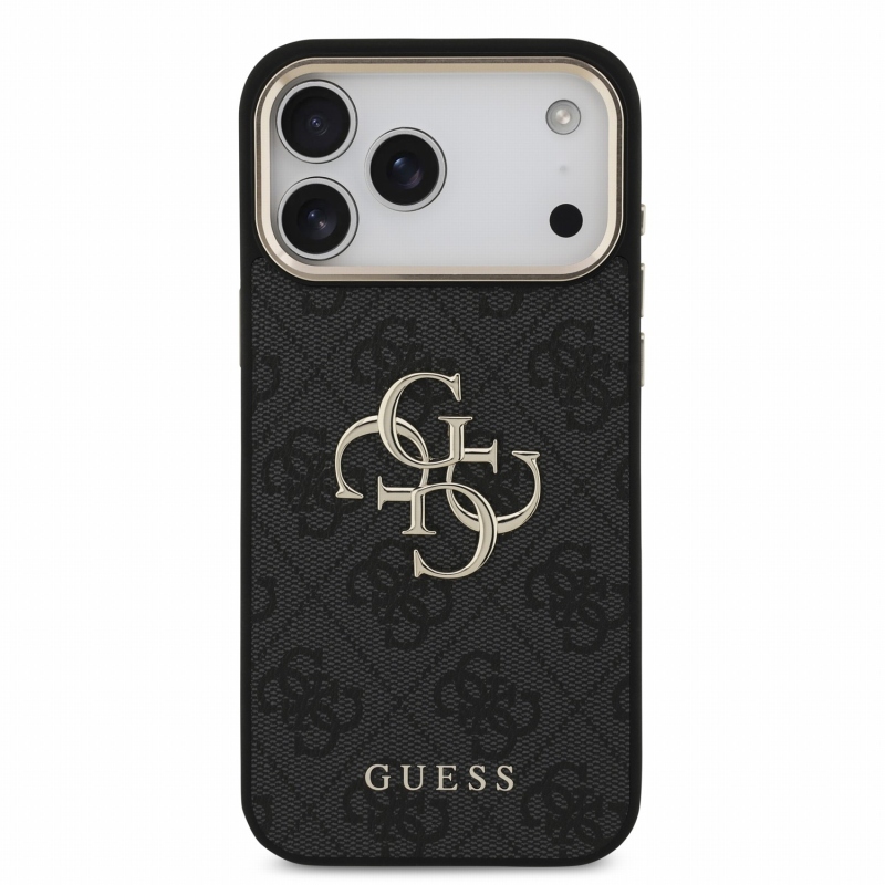 Guess PU 4G Metal Logo Strap – zadný kryt pre iPhone 18 Pro Max – čierny