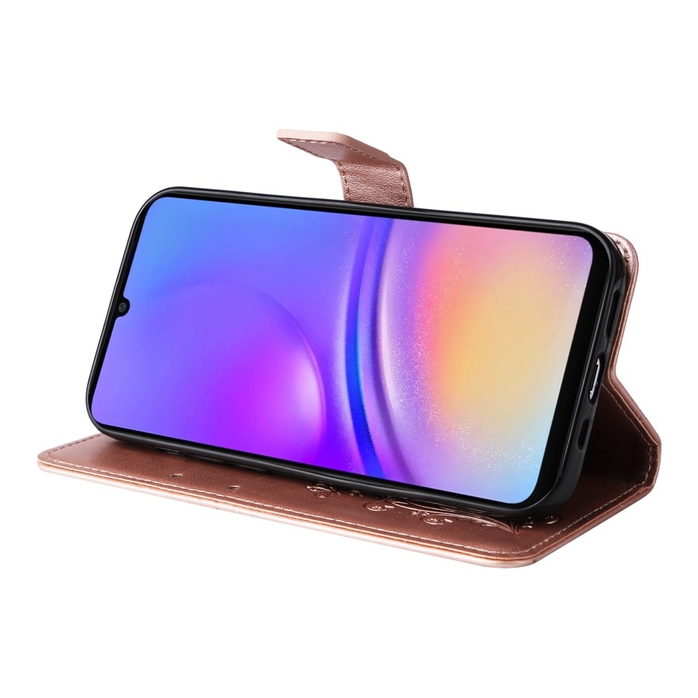 Big Butterfly knižkové púzdro na Samsung Galaxy A06 4G - ružovozlaté