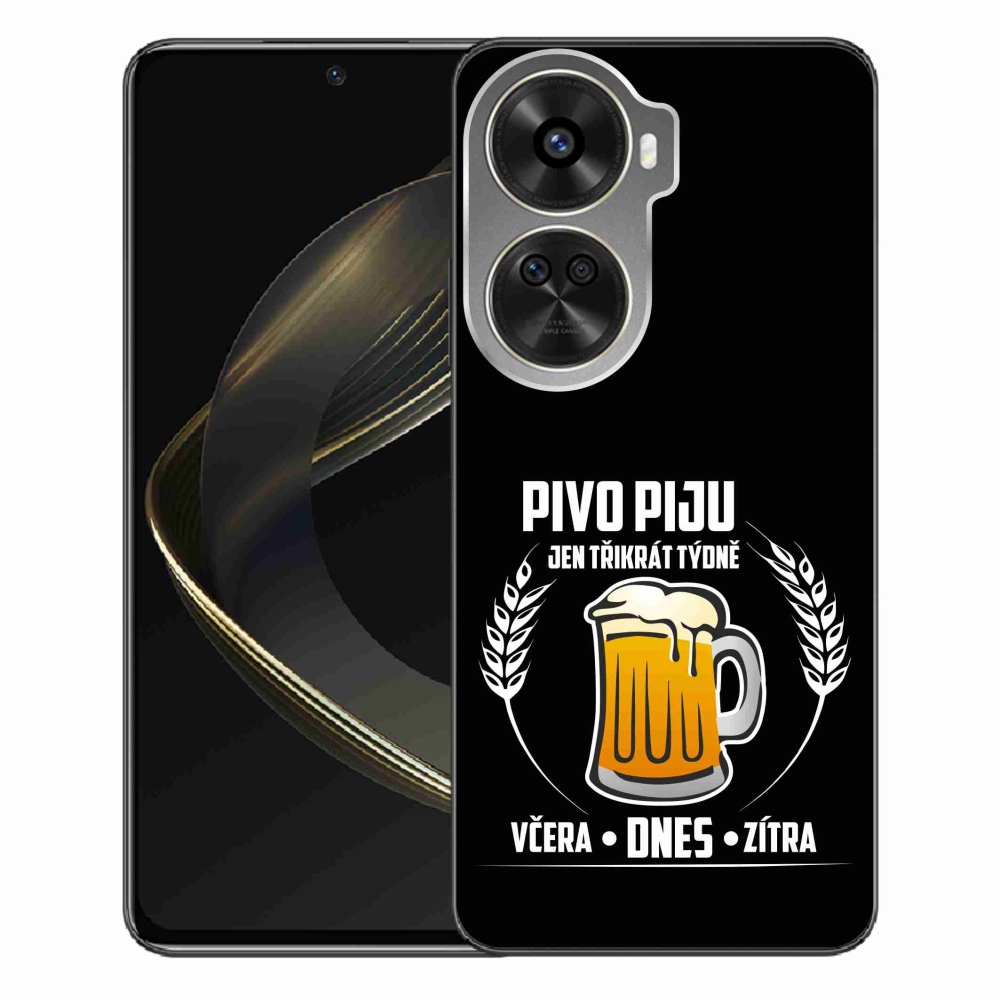 Gélový kryt mmCase na Huawei Nova 12 SE - pivný motív čierne pozadie