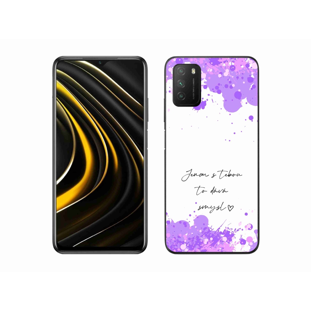 Gélový kryt mmCase na Xiaomi Poco M3 - zamilovaný text biele pozadie