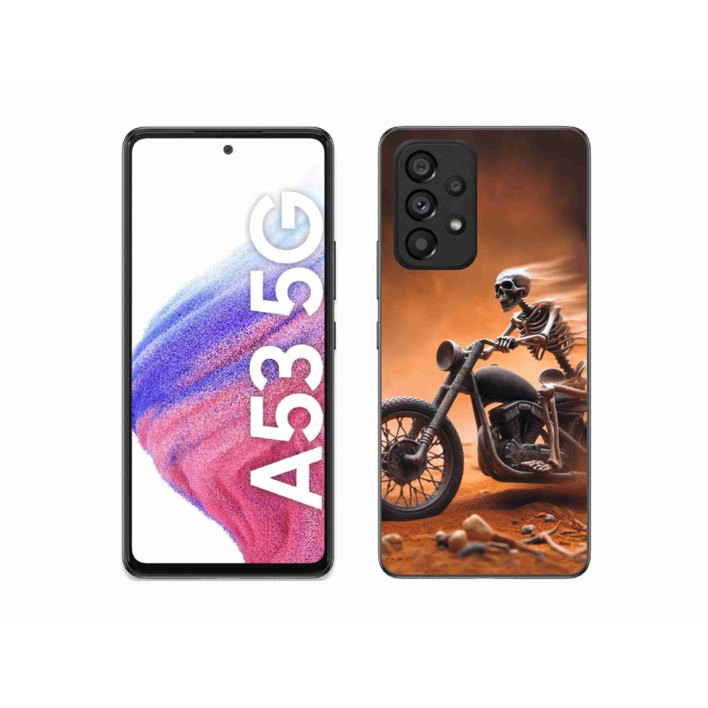 Gélový kryt mmCase na Samsung Galaxy A53 5G - kostra na motorke