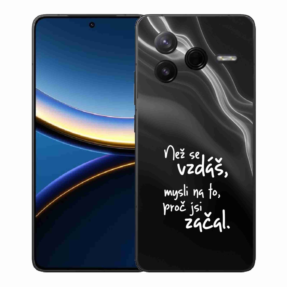 Gélový kryt mmCase na Xiaomi Poco F7 Pro - citát 2 čierne pozadie