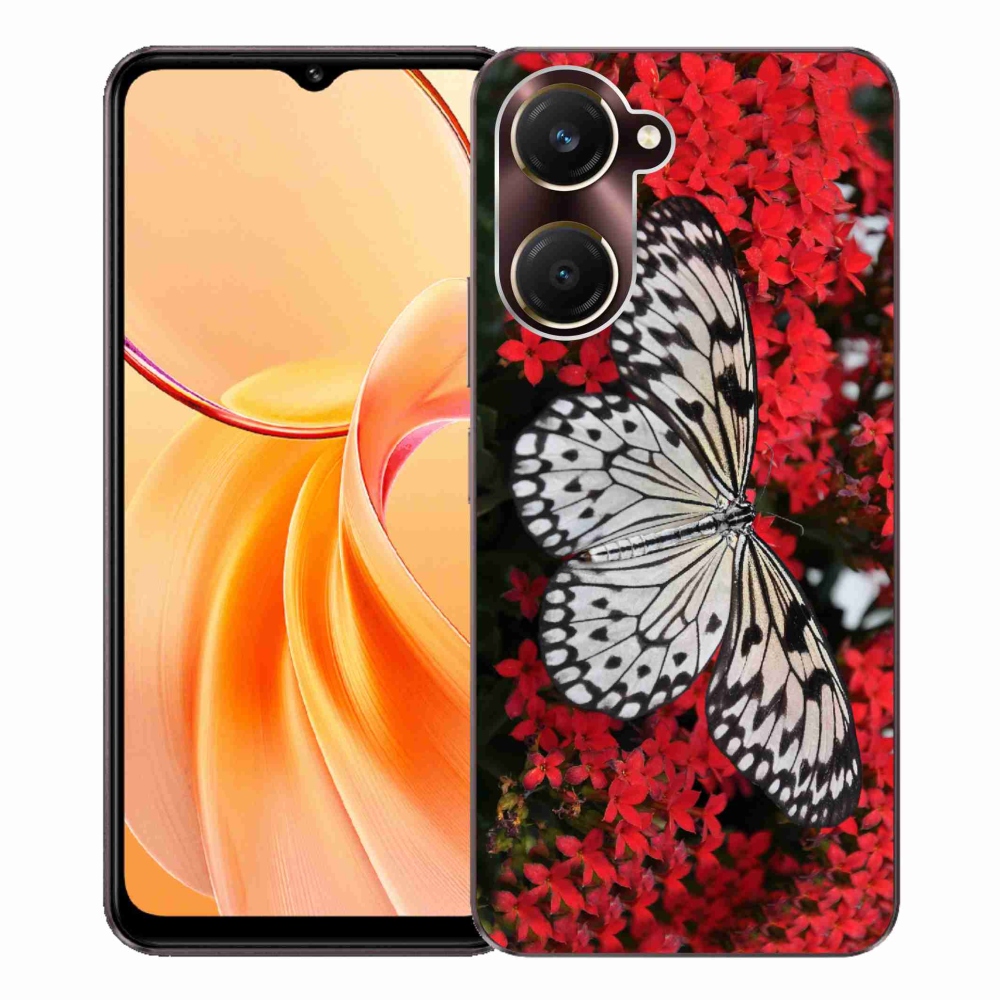 Gélový kryt mmCase na Vivo Y28s 5G - čiernobiely motýľ 1