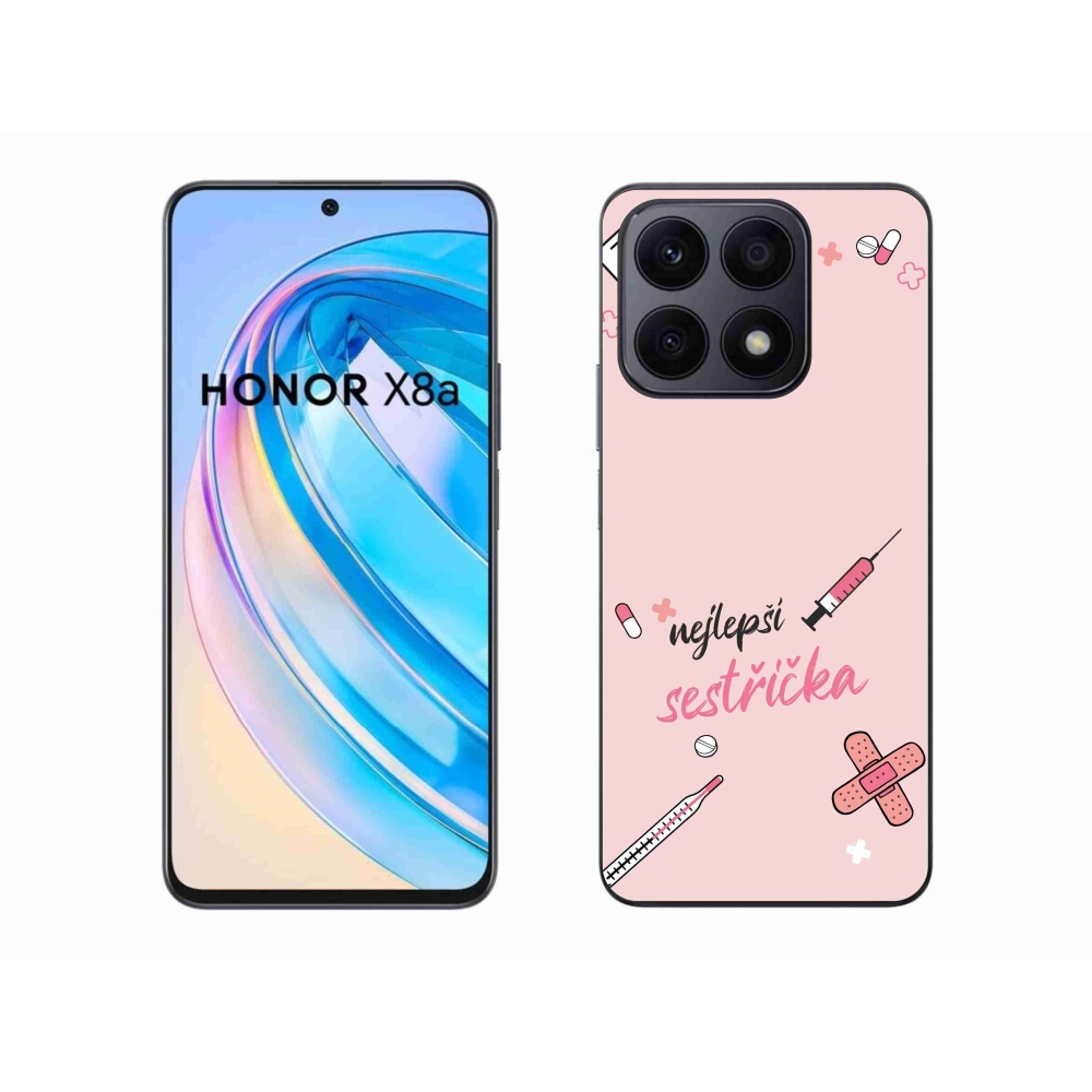 Gélový kryt mmCase na Honor X8a - najlepšia sestrička ružové pozadie