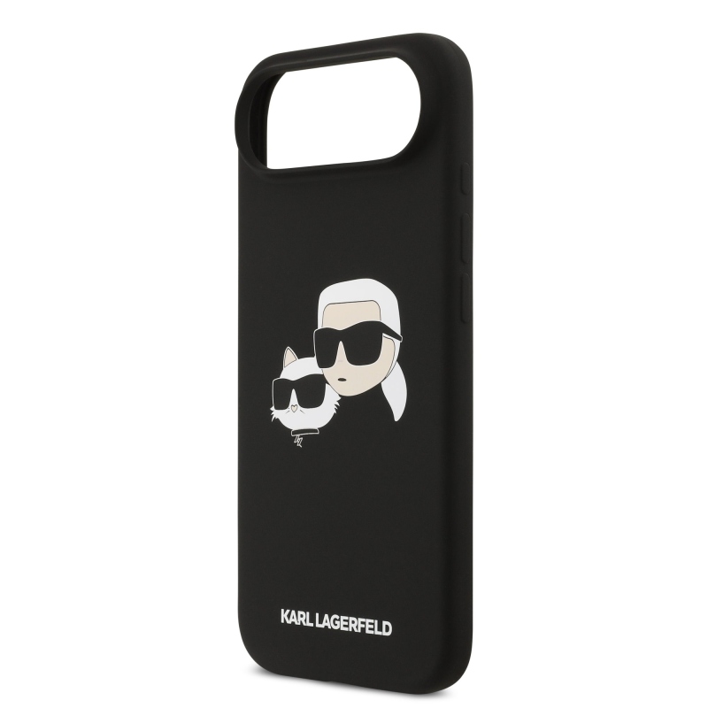 Karl Lagerfeld Liquid Silicone Double Heads MagSafe zadný kryt pre iPhone 17 Air Black