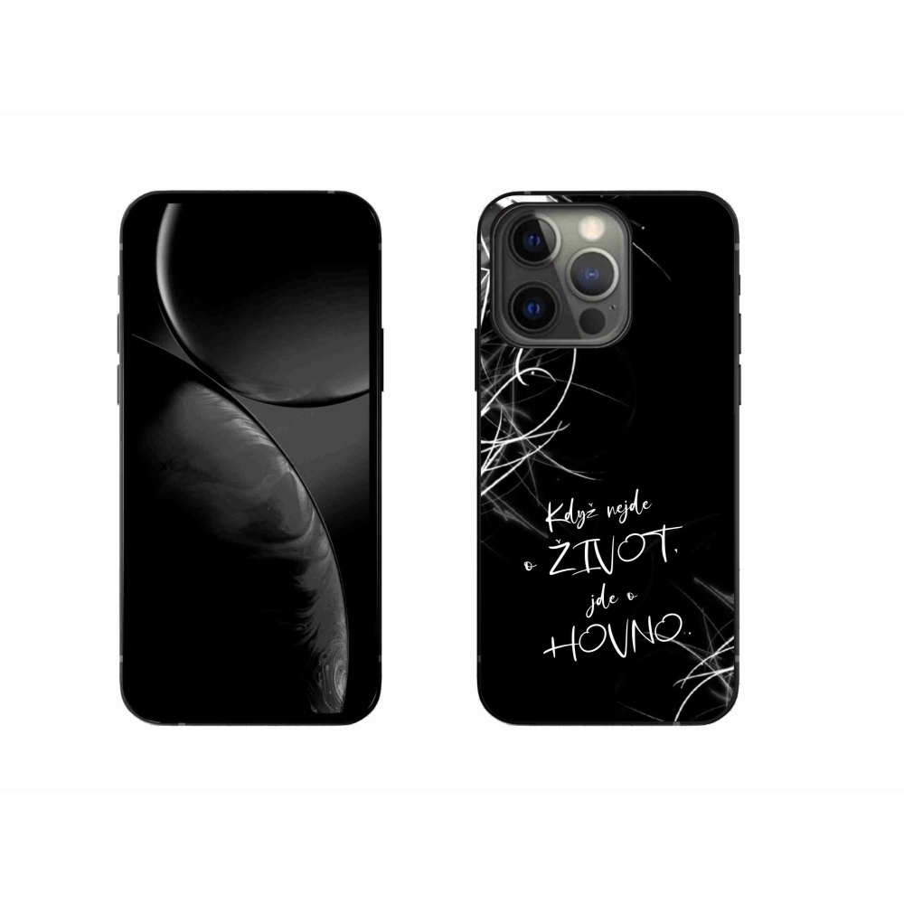 Gélový kryt mmCase na iPhone 13 Pro 6.1 - vtipný text 16 čierne pozadie