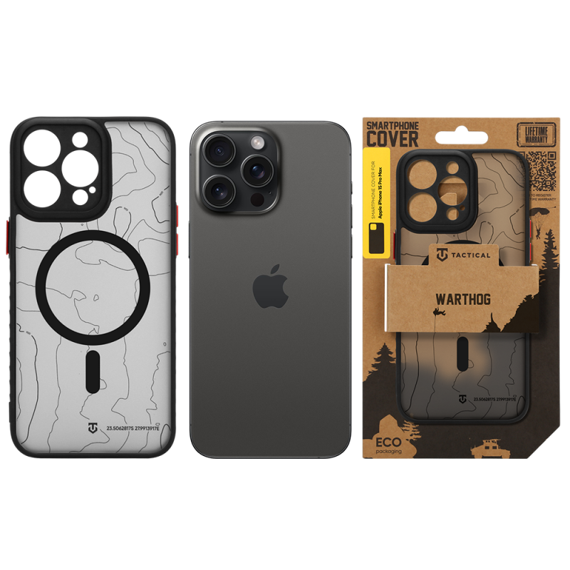Tactical MagForce Warthog – puzdro pre Apple iPhone 15 Pro Max v farbe Asphalt