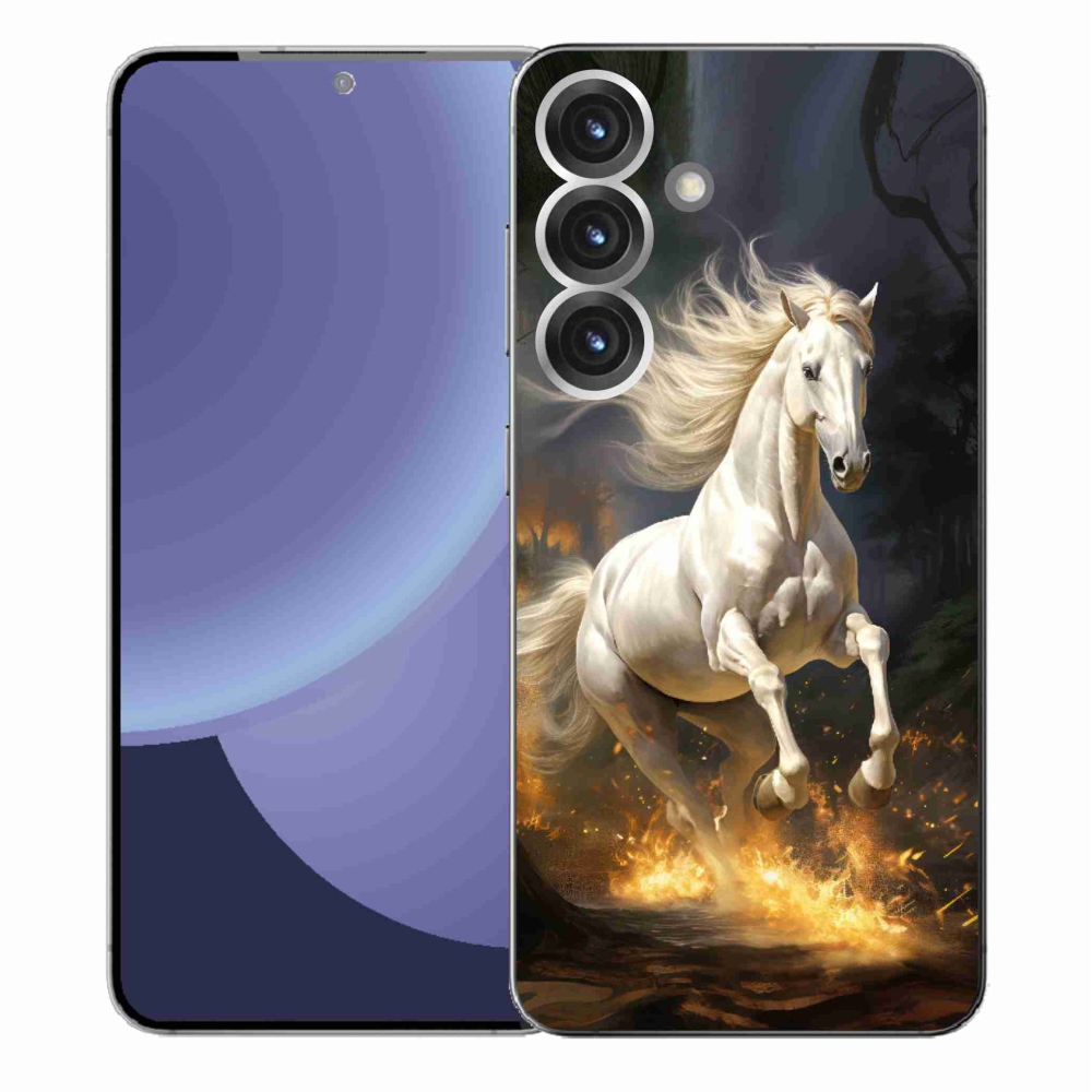 Gélový kryt mmCase na Samsung Galaxy S25+ - biely kôň 2
