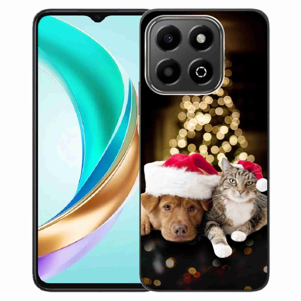 Gélový kryt mmCase na Honor X6b - vianočný pes a mačka