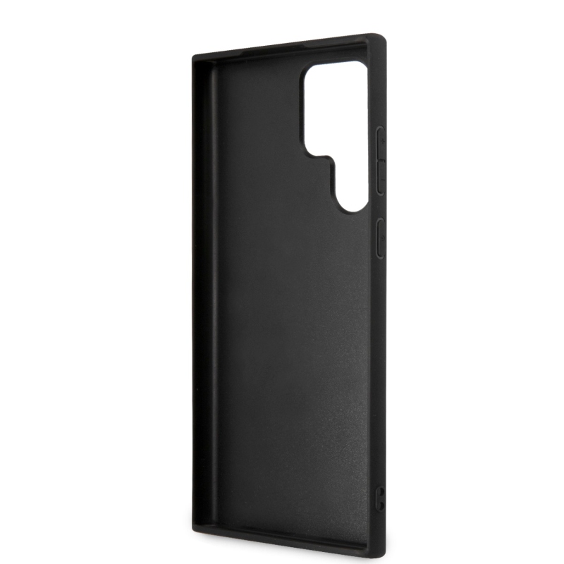 Guess PU 4G Metal Logo Zadný Kryt pre Samsung Galaxy S24 Ultra Grey