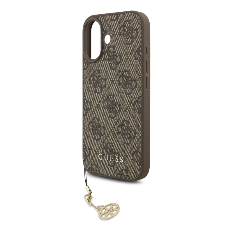 Guess 4G Charm Zadný kryt pre iPhone 17 Tone on Tone Brown