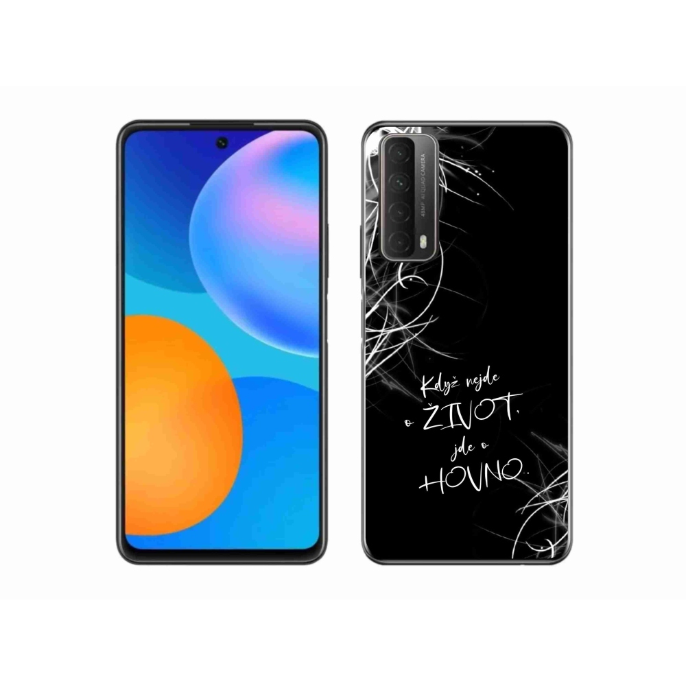Gélový kryt mmCase na Huawei P Smart (2021) - vtipný text 16 čierne pozadie