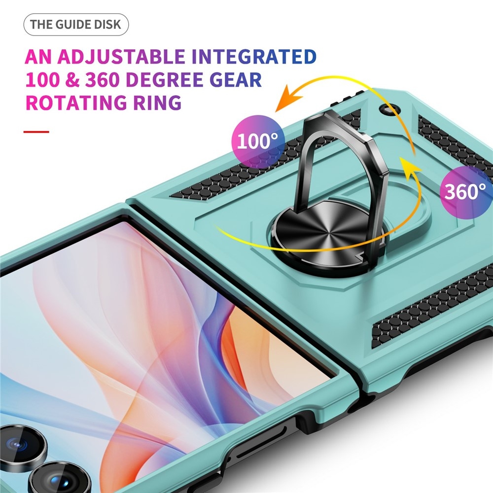Ring odolný kryt na Samsung Galaxy Z Flip7 5G - modrozelený