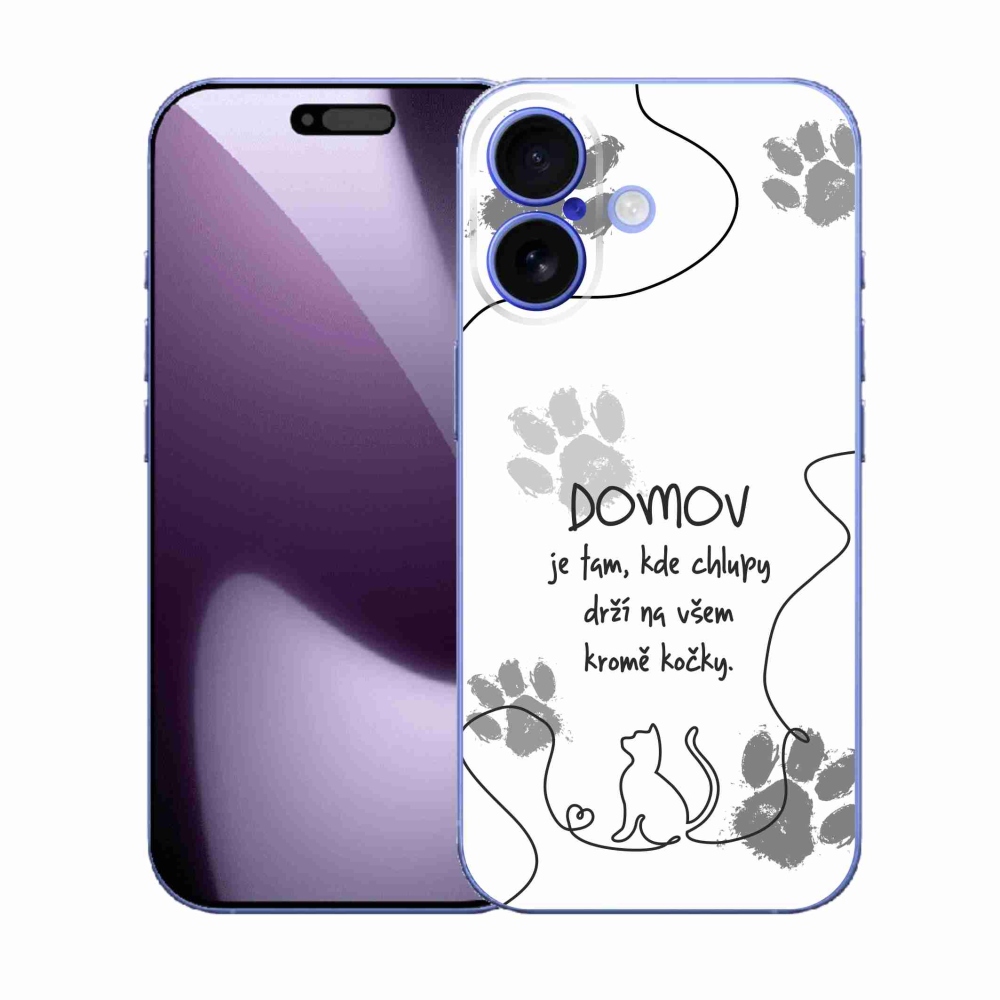 Gélový kryt mmCase na iPhone 17 - mačacie motív biele pozadie